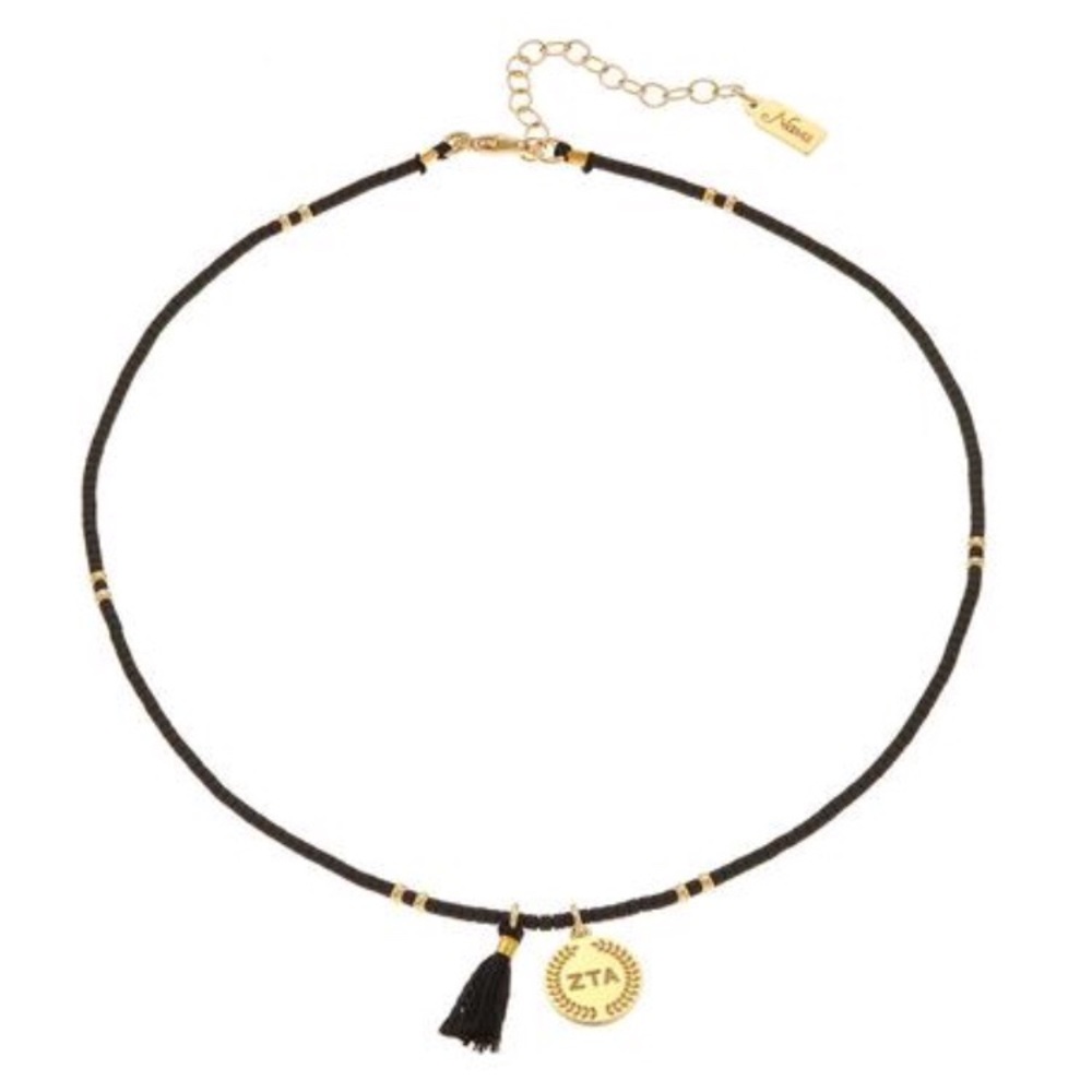 Zeta Tau Alpha beaded choker/double wrap bracelet